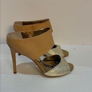 Sam Edelman Tan and Gold Heels